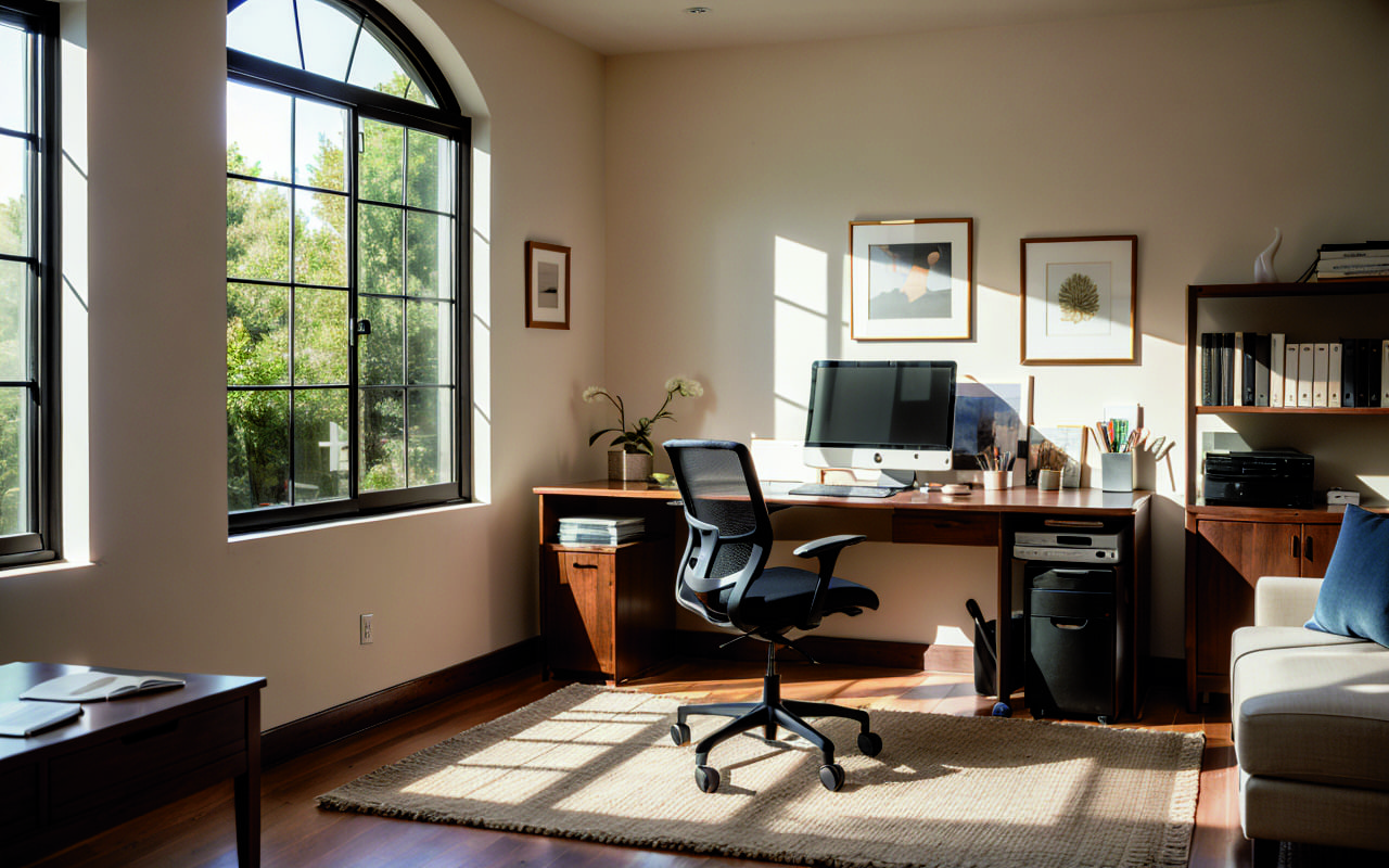 Использование биофильного дизайна для улучшения настроения в домашнем кабинете