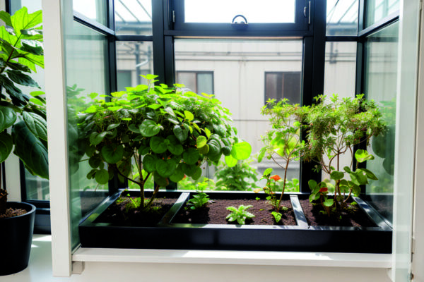 Встроенные мини-теплицы в подоконниках для выращивания микрозелени без потери места