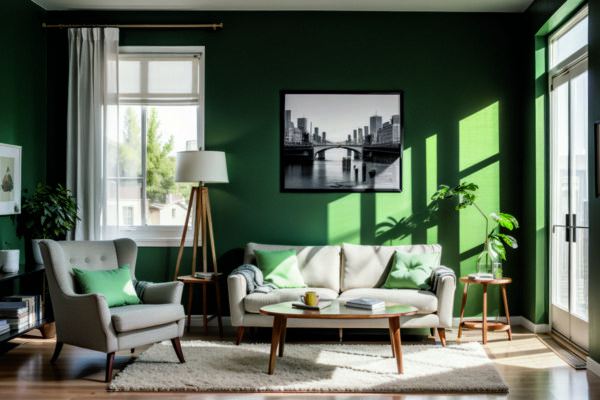 Как использовать зеленые стены для зонирования и создания уюта в современных квартирах