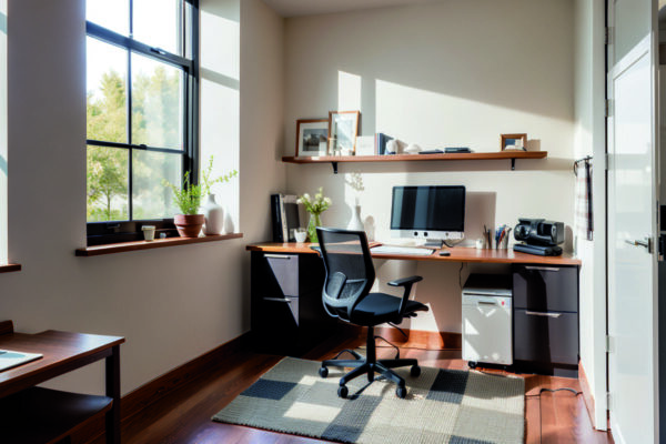 Многофункционная мебель с встроенными зарядками и мини-офисом для маленькой квартиры