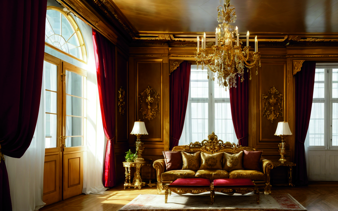 Интерьер в стиле цифрового барокко: виртуальные орнаменты и голографический декор