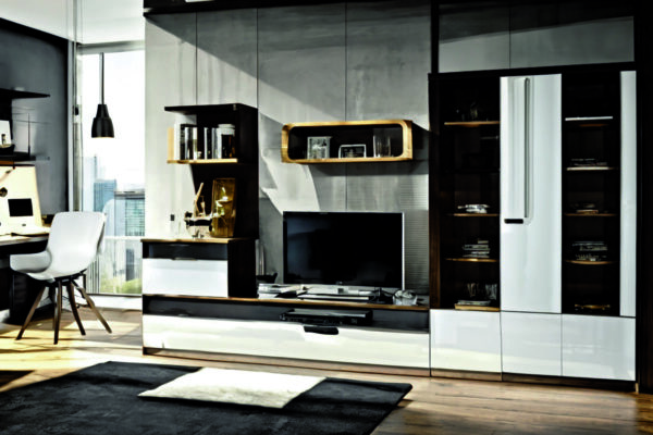 Многофункциональный мебель с интегрированными хранения и рабочими зонами