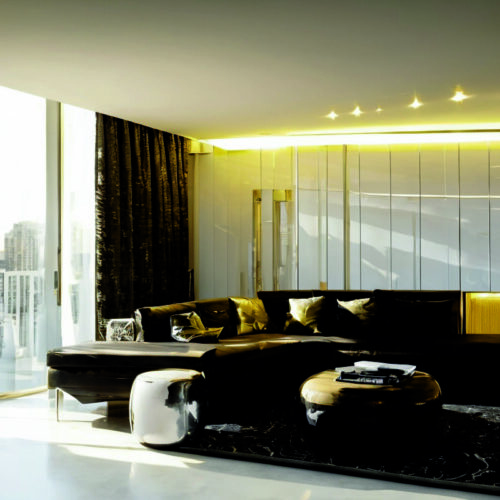 Цветовые акценты в интерьере, меняющие оттенок при разном освещении