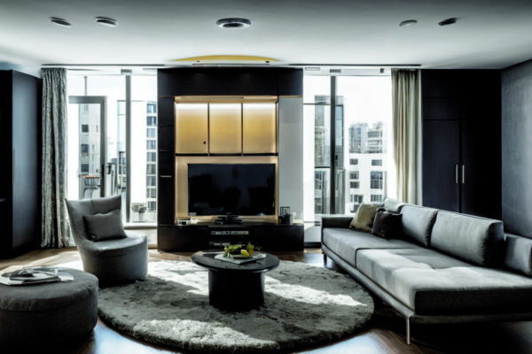 Мебель-трансформер для микроапартаментов с адаптивным искусственным интеллектом под привычки жильца