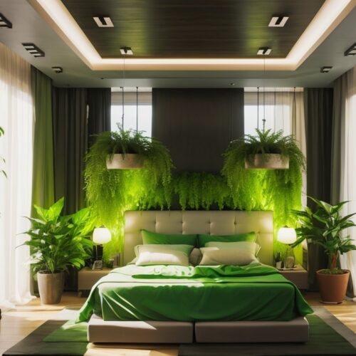 Использование живых растений для повышения уюта и акустики в домашней спальне