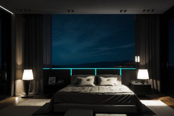 Мебель с интегрированными биолюминесцентными элементами для естественного ночного освещения без электричества