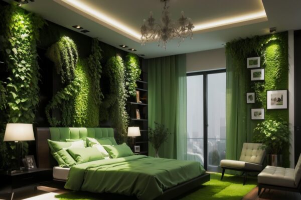 Использование зеленых стен и вертикальных садов в интерьере для экологической перепланировки