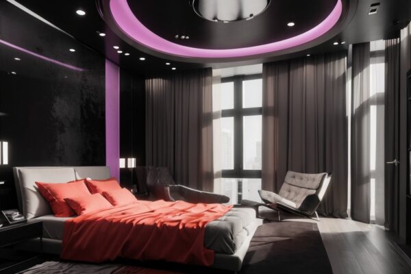 Использование ультра-фиолетовых оттенков для создания фокусных точек в интерьере