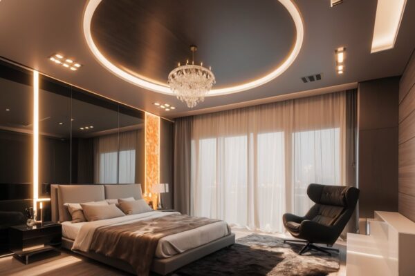 Использование светящихся и сменяющих цвет элементов для динамичного интерьера