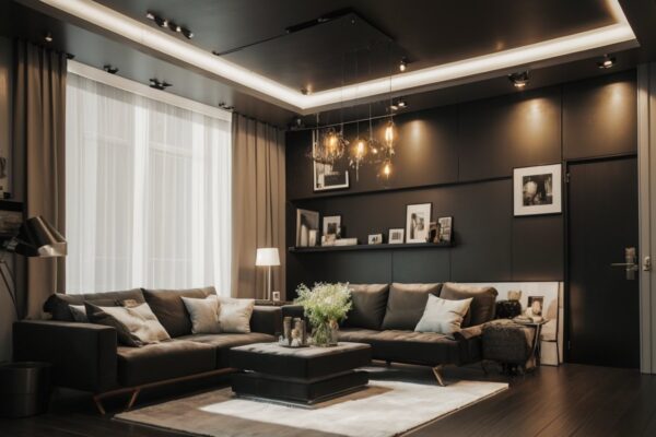 Неоновые акценты в стиле киберпанк для уютных скандинавских интерьеров