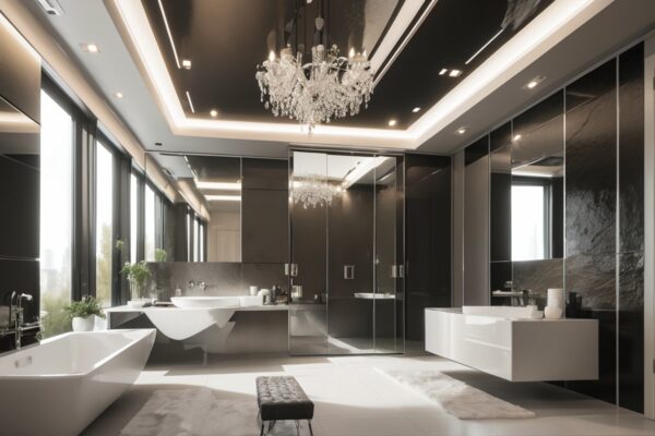 Зеркальная керамическая плитка с эффектом хамелеона для динамичных интерьеров