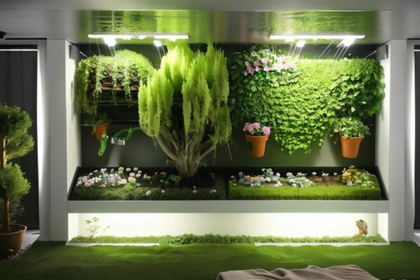 Встроенные мини-сады в стены с автоматическим поливом для свежести и уюта без потери места
