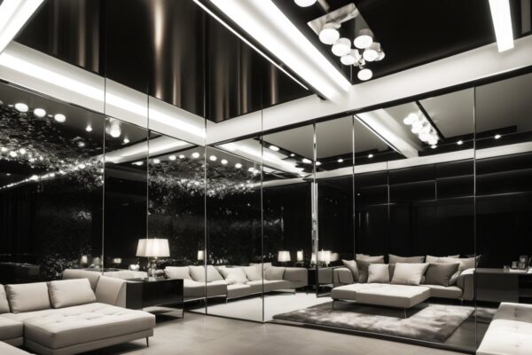 Использование зеркальных стен для визуального расширения и увеличения пространства