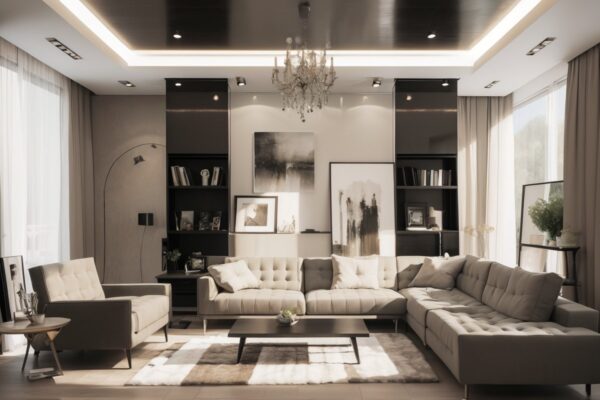 Использование нейтральных оттенков для создания многофункциональных жилых зон с акцентами ярких цветов