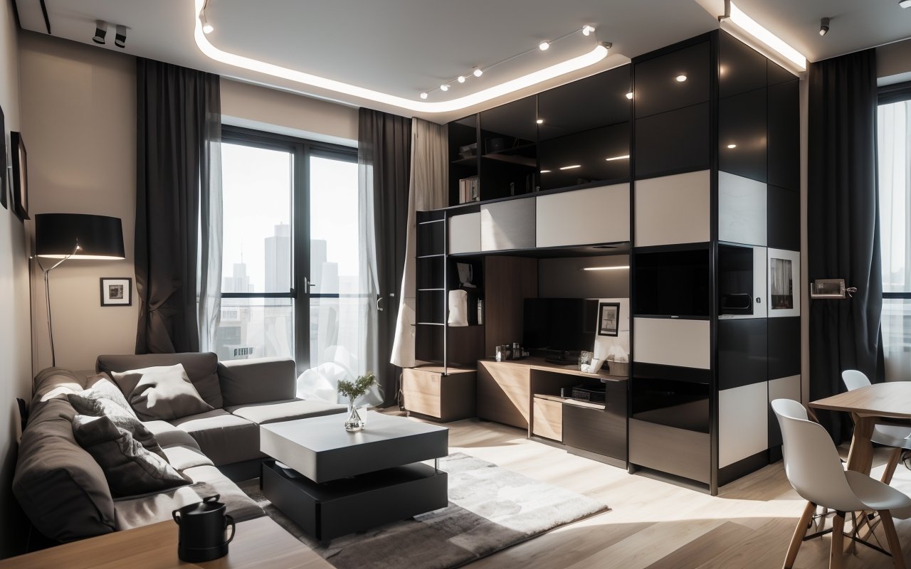Многофункциональная мебель для микроквартир с адаптируемыми модулями под настроение