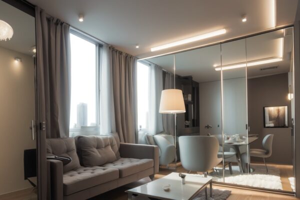 Использование зеркальных поверхностей для визуального расширения пространства в малых квартирах