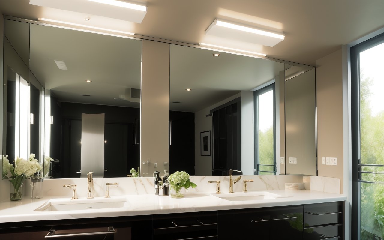 Используйте зеркальные шкафы для расширения пространства и визуальной иллюзии глубины