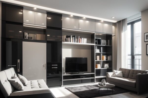 Использование многофункциональной мебели с встроенными системами хранения для малых квартир