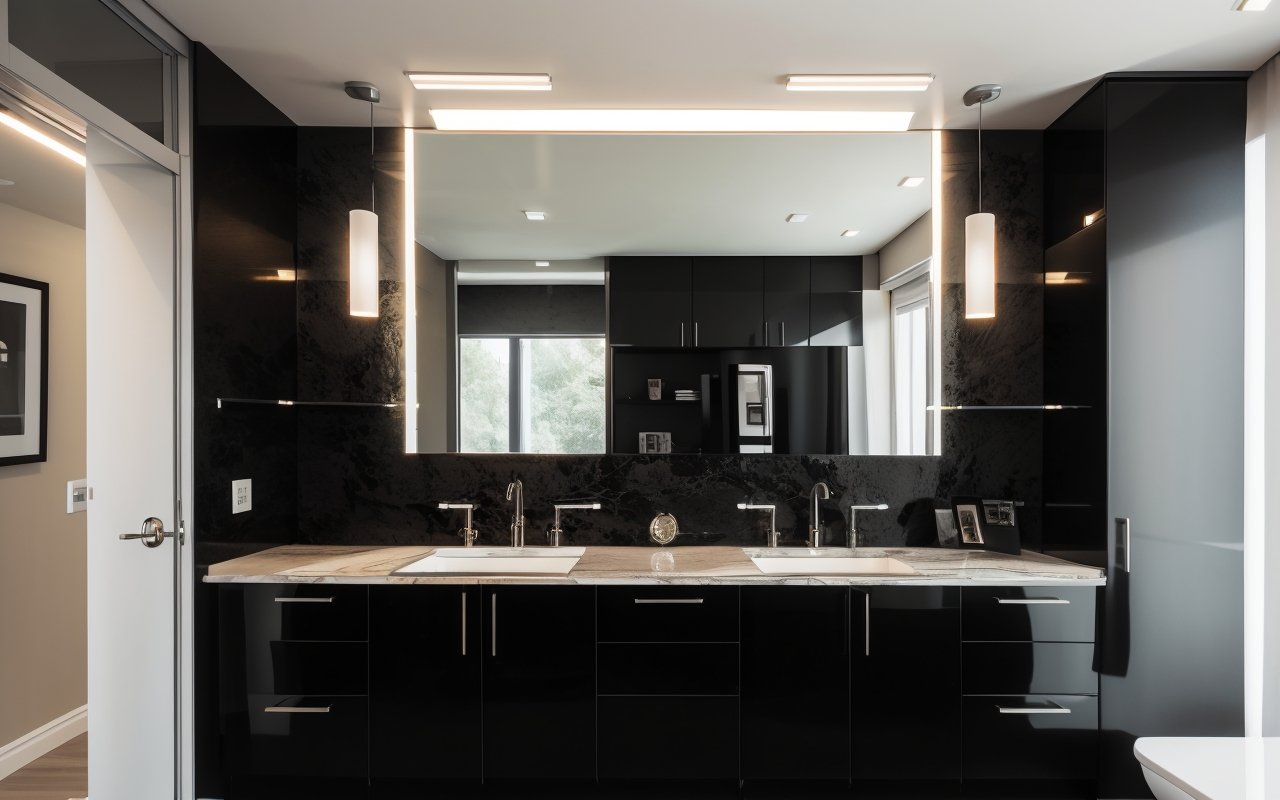 Умные зеркала с встроенными шкафами для хранения и освещения