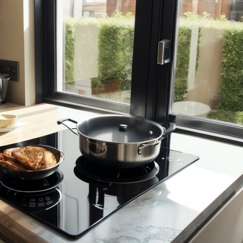 Превратите подоконник в мини-кухню со встроенной индукционной плитой и откидной столешницей