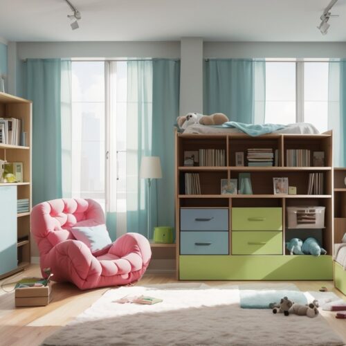 Использование многофункциональной мебели с встроенными средствами хранения для малышей